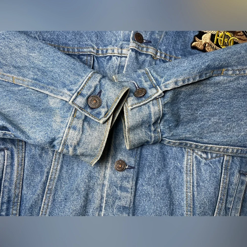 Vintage Levi’s 70507-0214 Made USA Harley HOG Denim Trucker Jacket XL - Picture 9 of 15